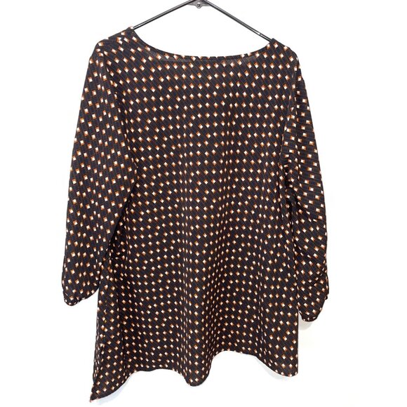 Apt. 9 Womens Geometric Print Blouse XXL Black & Orange - Picture 8 of 8